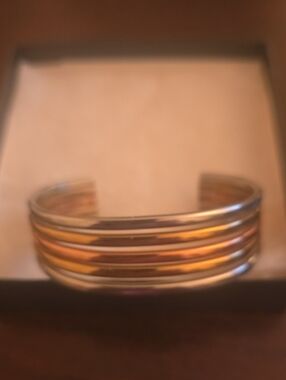 Gold and Silver Multi-Row Cuff Bracelet - Women's Jewelry